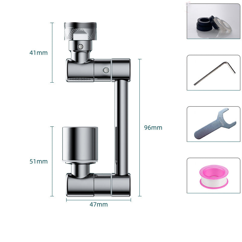Rotatable faucet extension adapter with dual spray modes and universal fit for bathroom and kitchen use