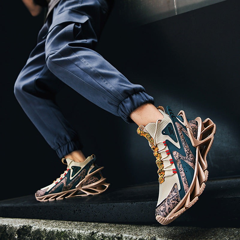 Men's fashion spring and autumn casual multicolor shoes with round toe and rubber sole