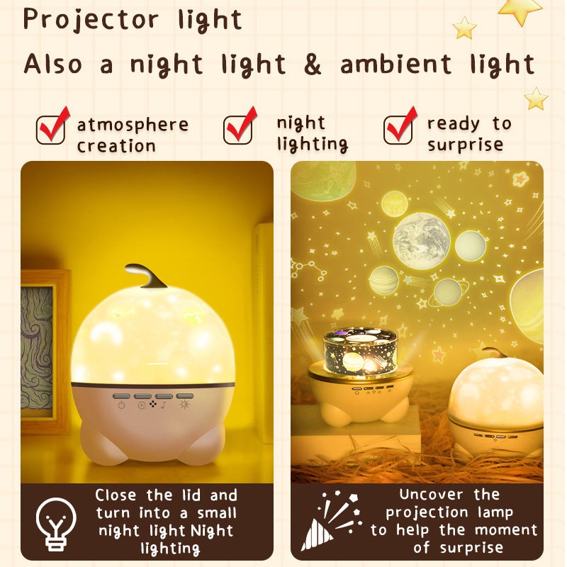 Starry Night light projector lamp showing colorful celestial patterns for romantic ambient night lighting and atmosphere creation