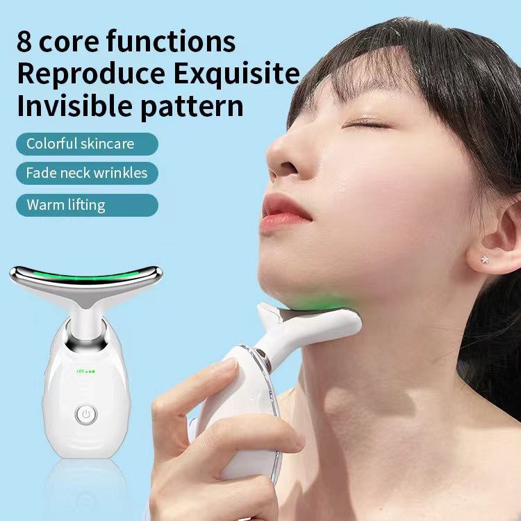 Beauty neck instrument massager for neck line lifting and wrinkle fading