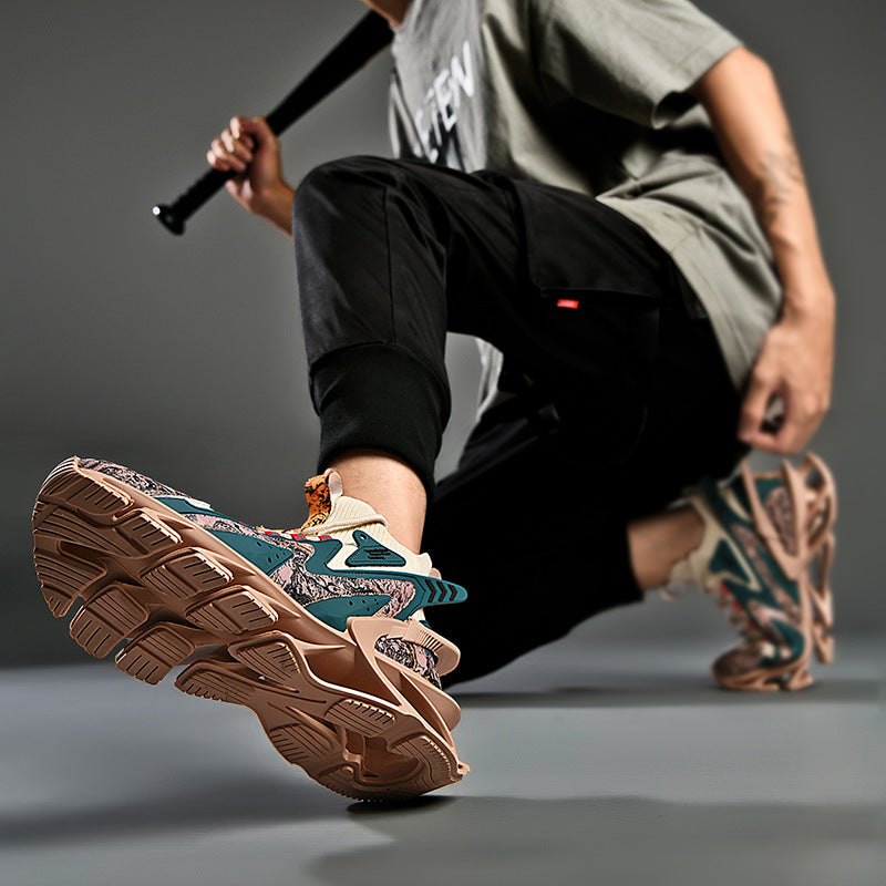 Men's fashion spring and autumn casual multicolor shoes with rubber soles and round toe design